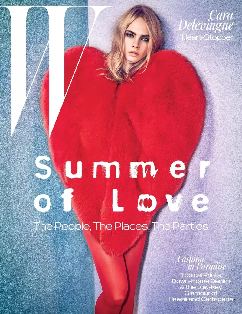 Cara Delevingne sou W Magazine jen-jiyè 2016 Cover