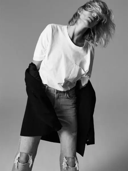 Anja Rubik har på seg Zaras minimale høstlook