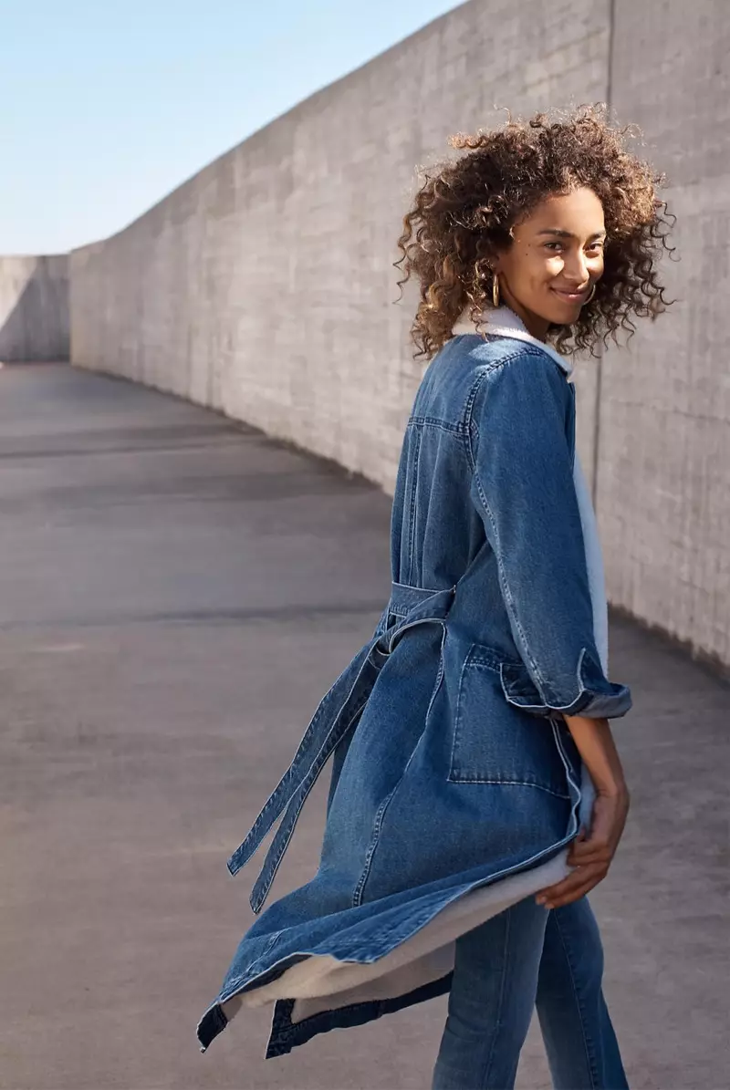 Пальто Madewell Denim Duster: издание Sherpa