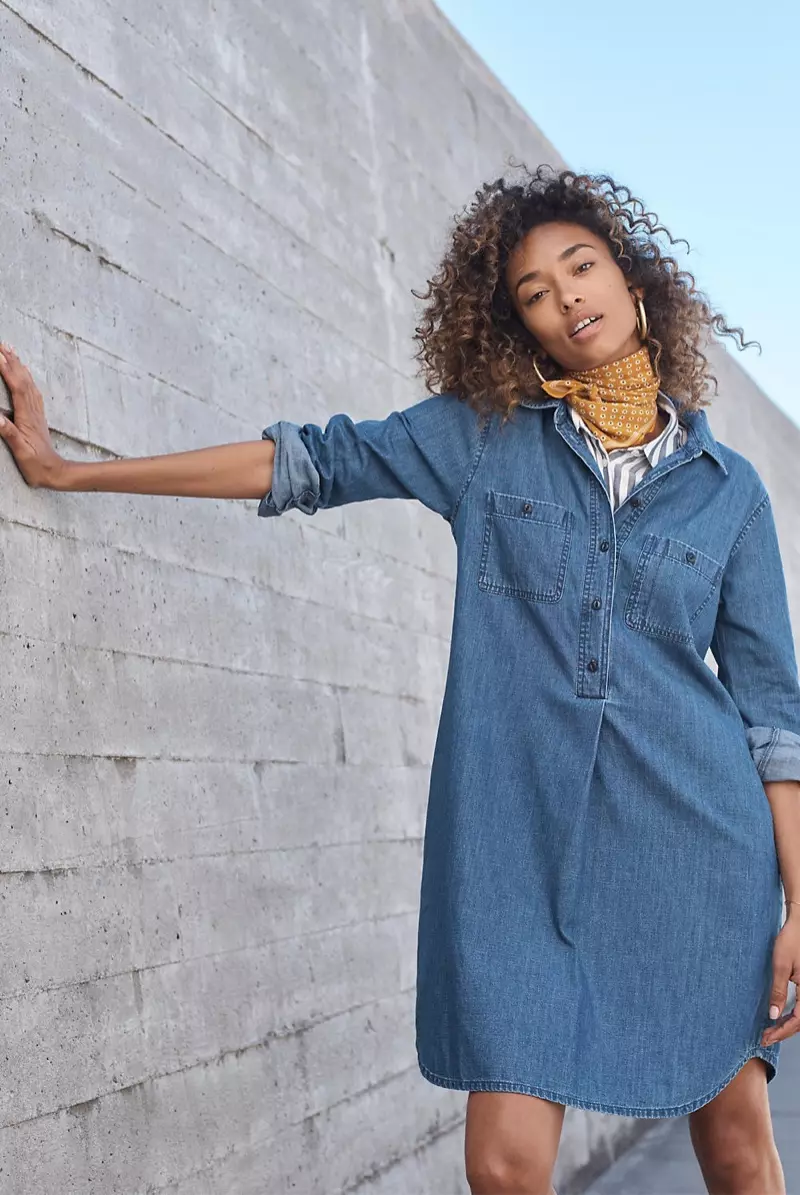 I-Madewell Denim Popover Shirtdress