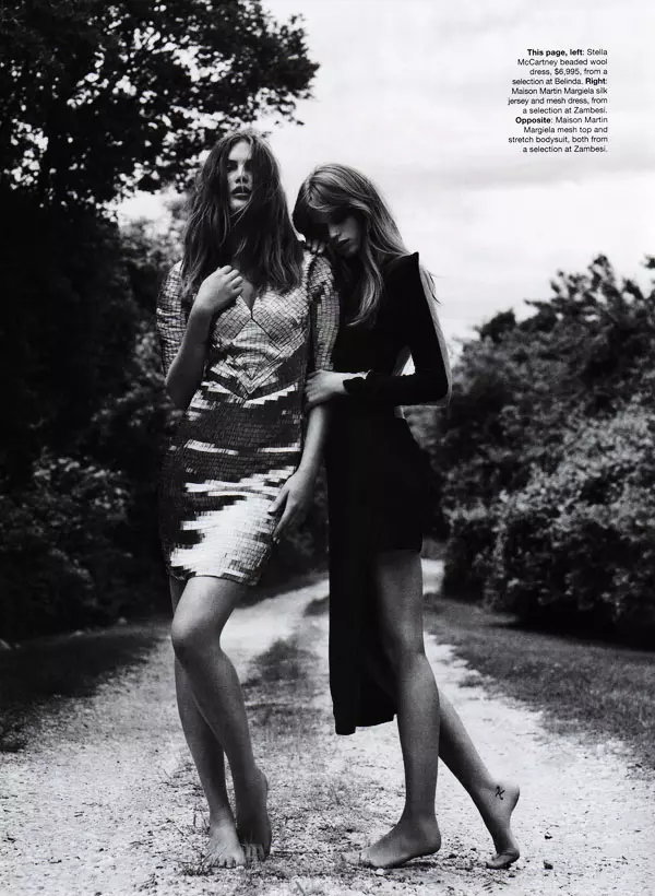 Tar Mar Atá Tú | Abbey Lee Kershaw & Catherine McNeil le haghaidh Eagrán Comóradh 50 Bliain Vogue Astráil