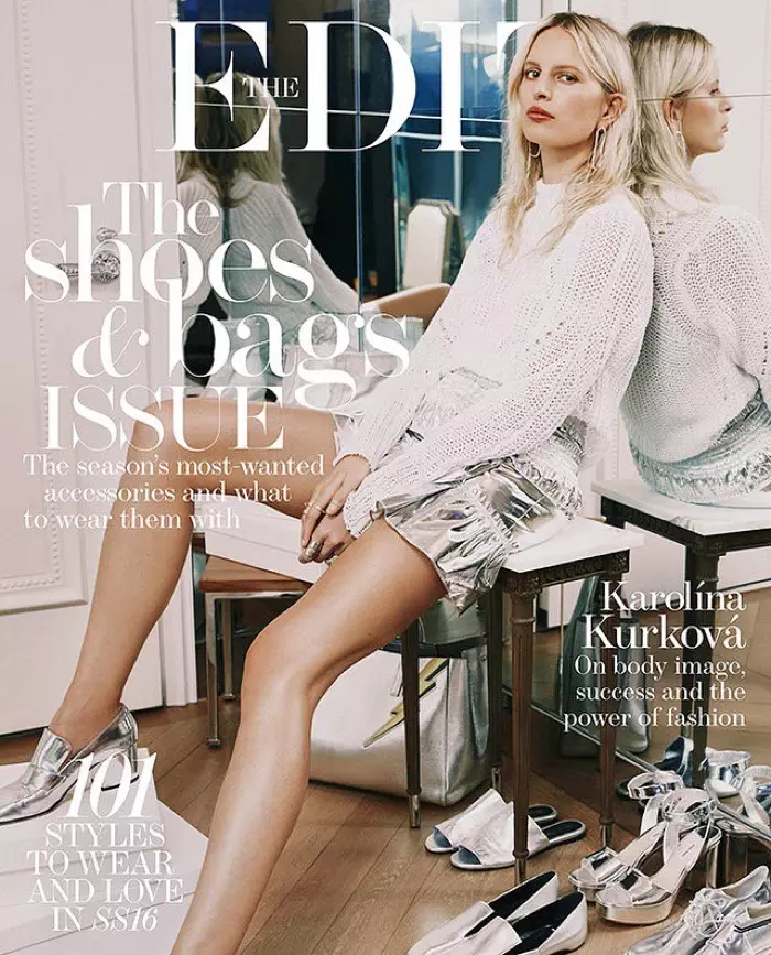 Karolina Kurkova sulla copertina di The Edit di febbraio 2016