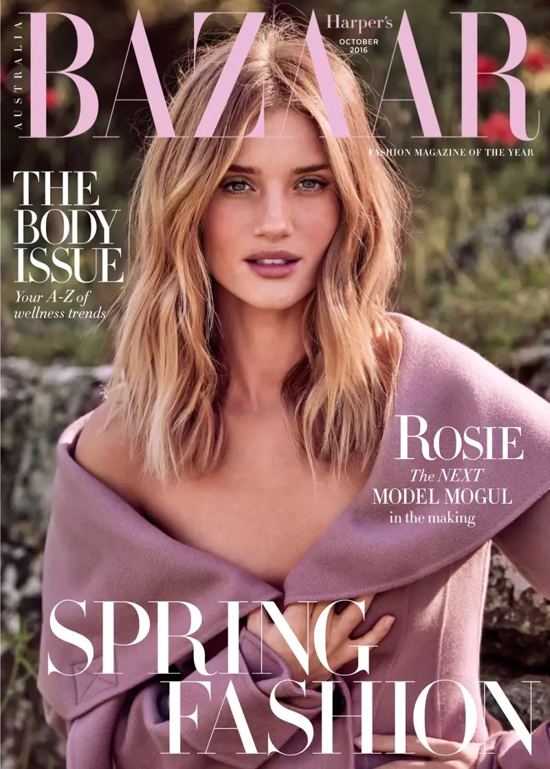 Rosie Huntington-Whiteley en Harper's Bazaar Australia, portada de outubro de 2016