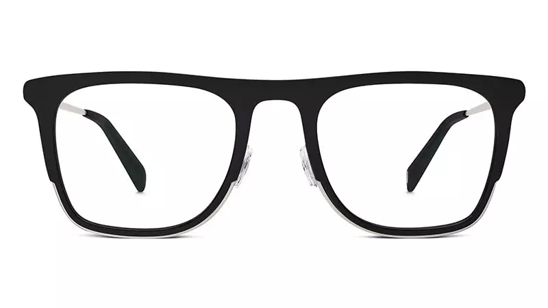 Sbectol Warby Parker Archer mewn Jet Black Matte $145