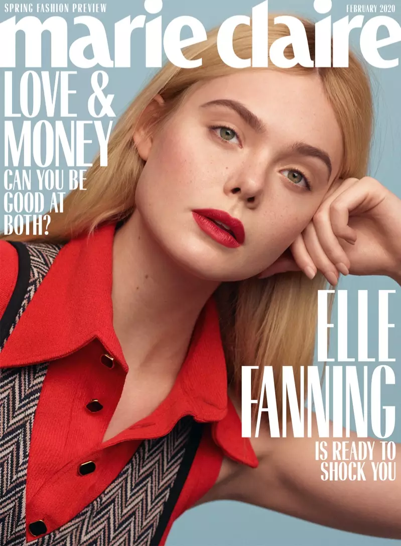 Fotografitë e kopertinës së Elle Fanning Marie Claire SHBA 2020