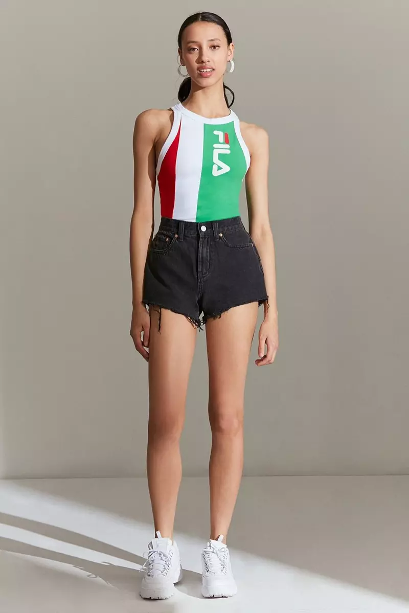 FILA x UO الانا کلر بلاک باڈی سوٹ $48