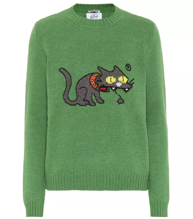 អាវយឺត Miu Miu Snowball II Intarsia Wool Sweater $1,295