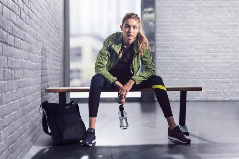 Gigi Hadid Reebok #PerfectNever ව්‍යාපාරයේ රඟපායි