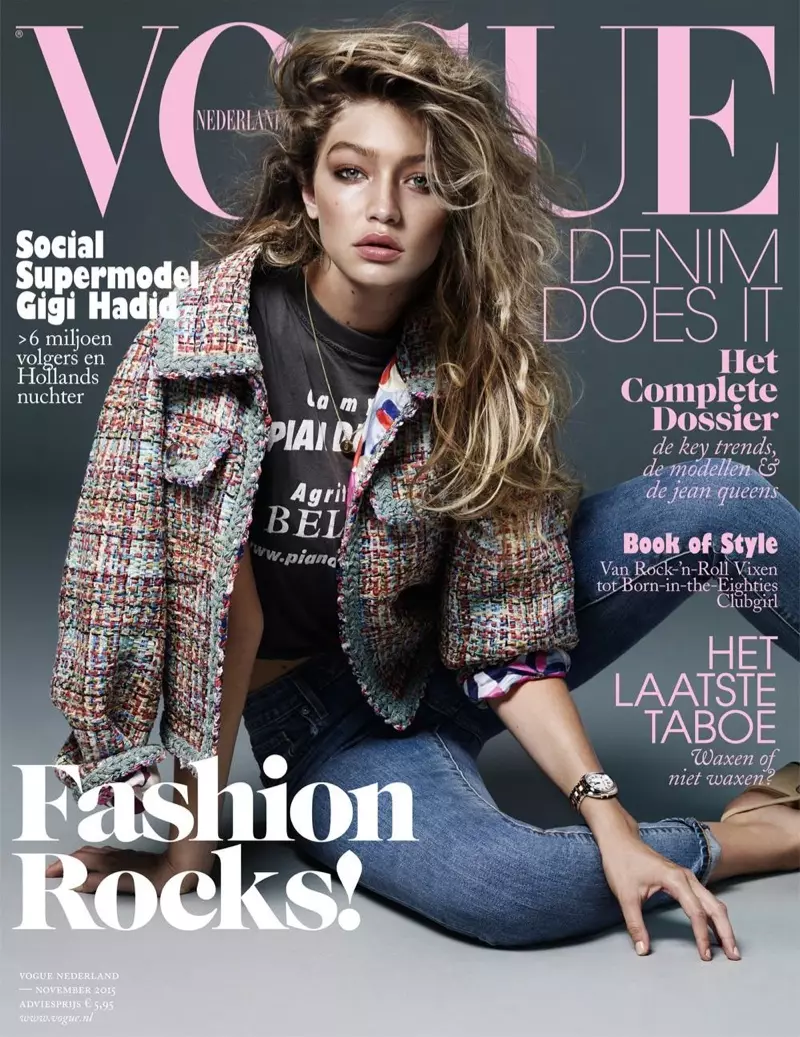 Gigi Hadid אויף Vogue נעטהערלאַנדס נאָוועמבער 2015 דעקן
