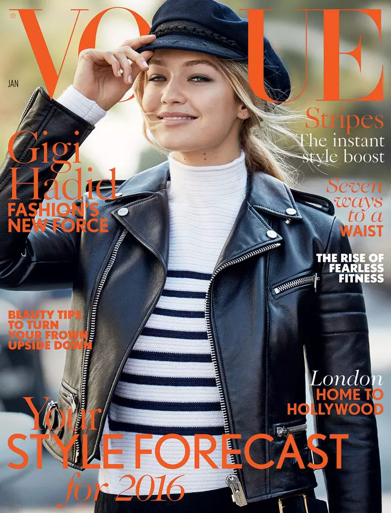 Gigi Hadid אויף Vogue UK יאנואר 2016 דעקן