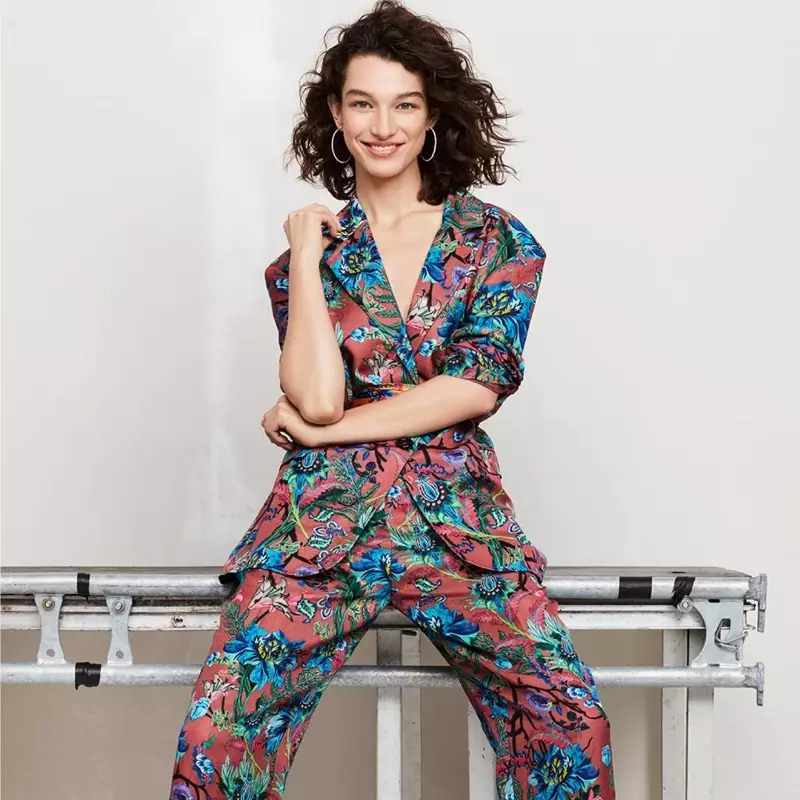 H&M vzorčasti kimono in hlače z vzorcem