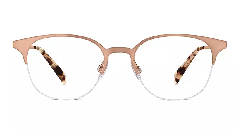 Warby Parker Violet Glasses yn Rose Gold $145