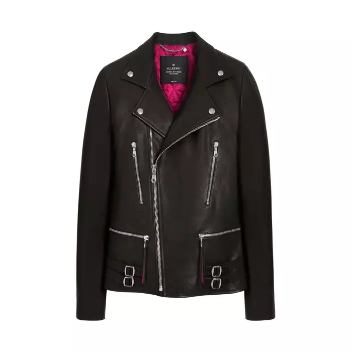 Georgia May Jagger x Mulberry Biker Leather Jacket ikupezeka $1,590.00