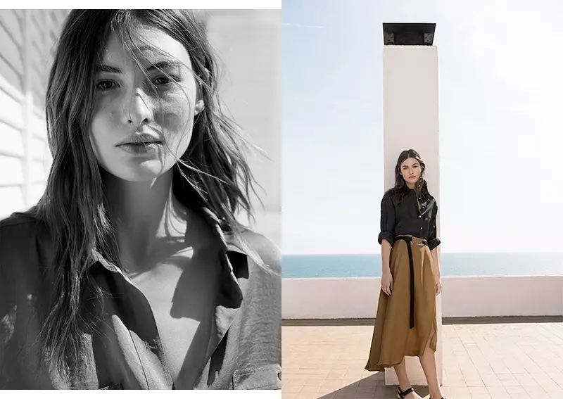 Grace Elizabeth ngarepake editorial Massimo Dutti Nunggu Sampeyan.