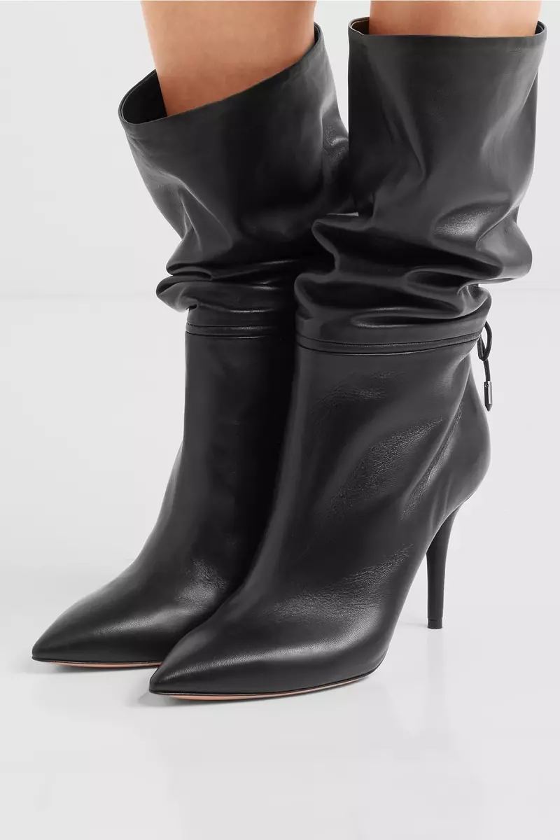 Aquazzura x Claudia Schiffer Le Marais Leather Boots $995