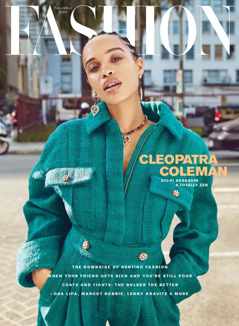 Cleopatra Coleman ໃນວາລະສານ FASHION ເດືອນພະຈິກ 2019 ໜ້າປົກ