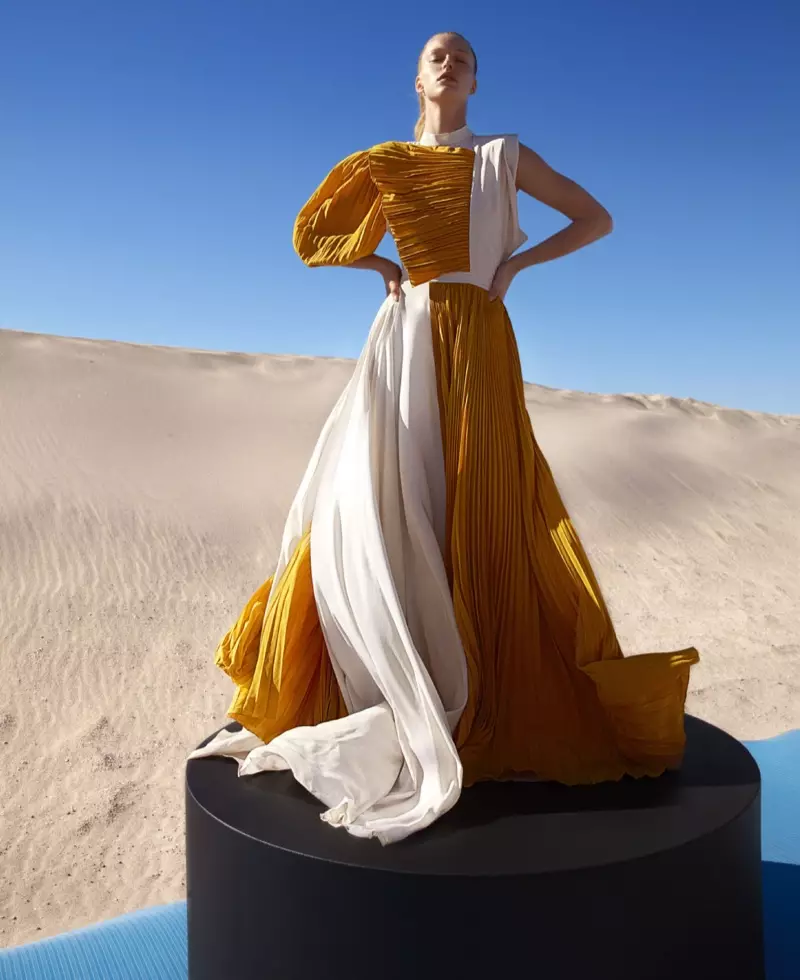 Abby Champion Harper's Bazaar US Pleats Trend Fashion කතුවැකිය