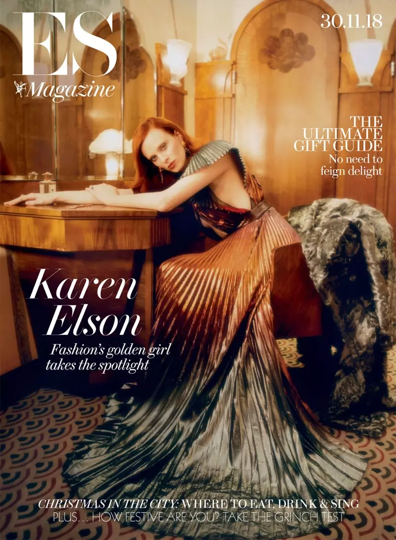 Karen Elson Nampilake Keanggunan Murni kanggo Majalah ES