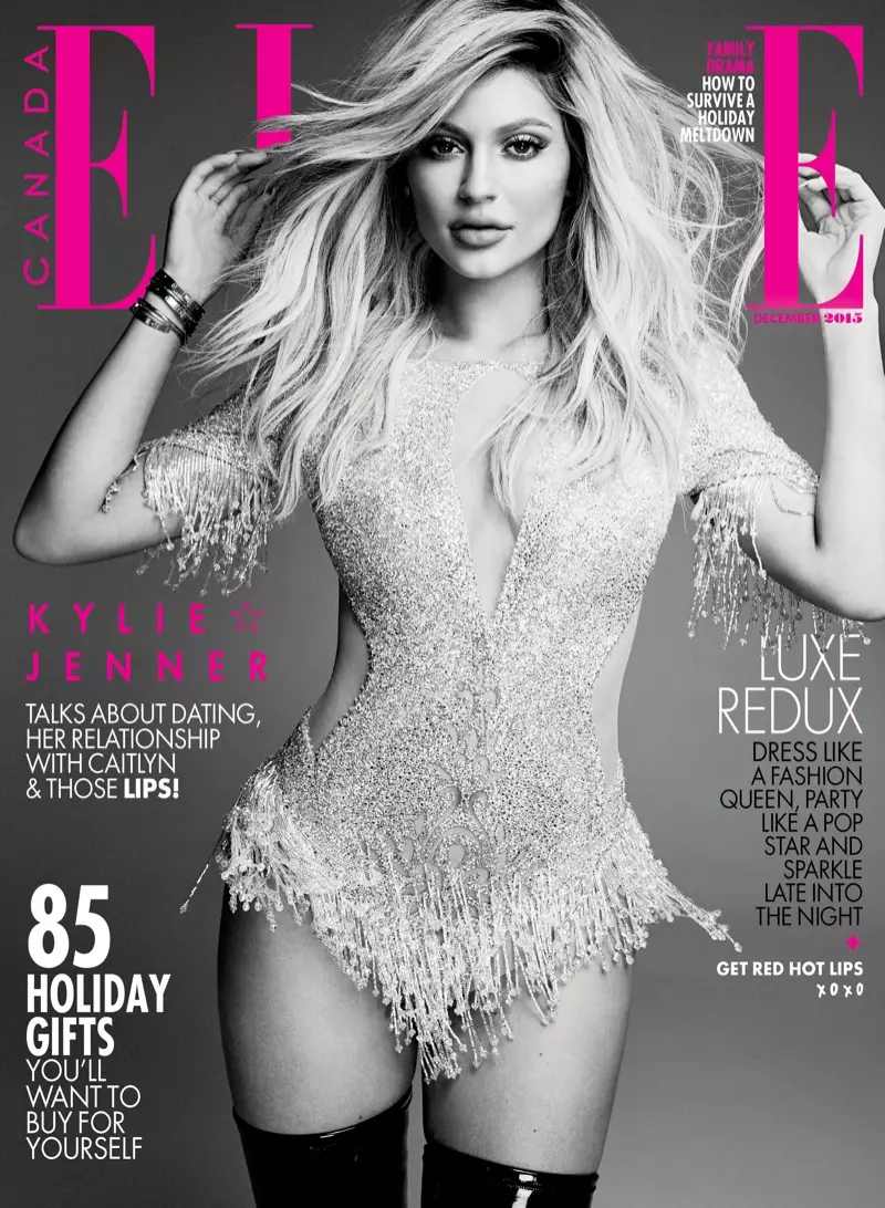 Kylie Jenner di muka depan ELLE Canada Disember 2015