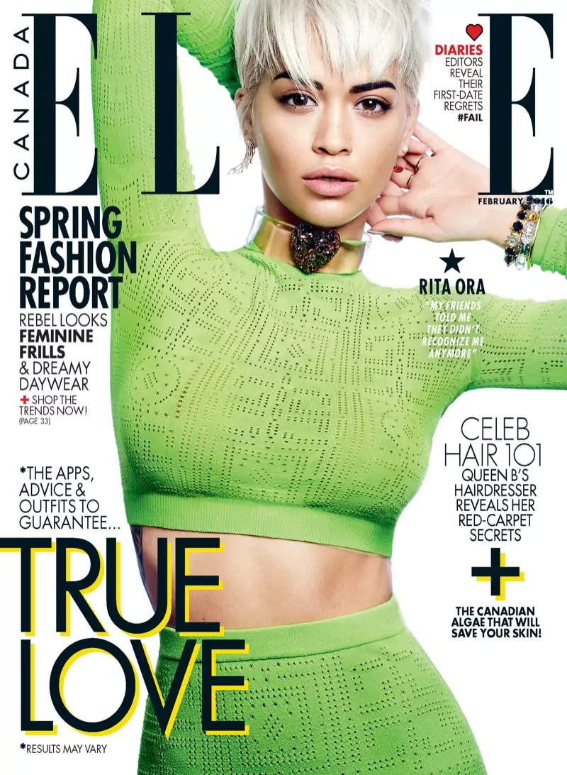 Rita Ora på ELLE Canada februar 2016 forside