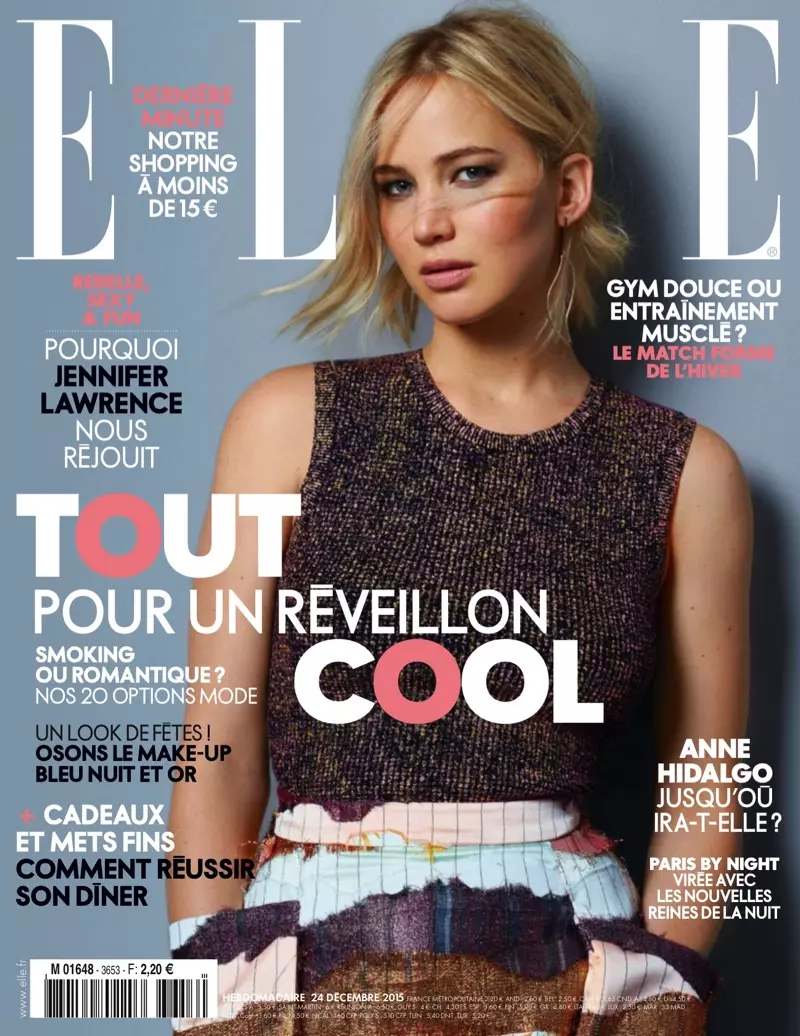 Jennifer Lawrence o Elle France 24 grudnia 2015, okładka