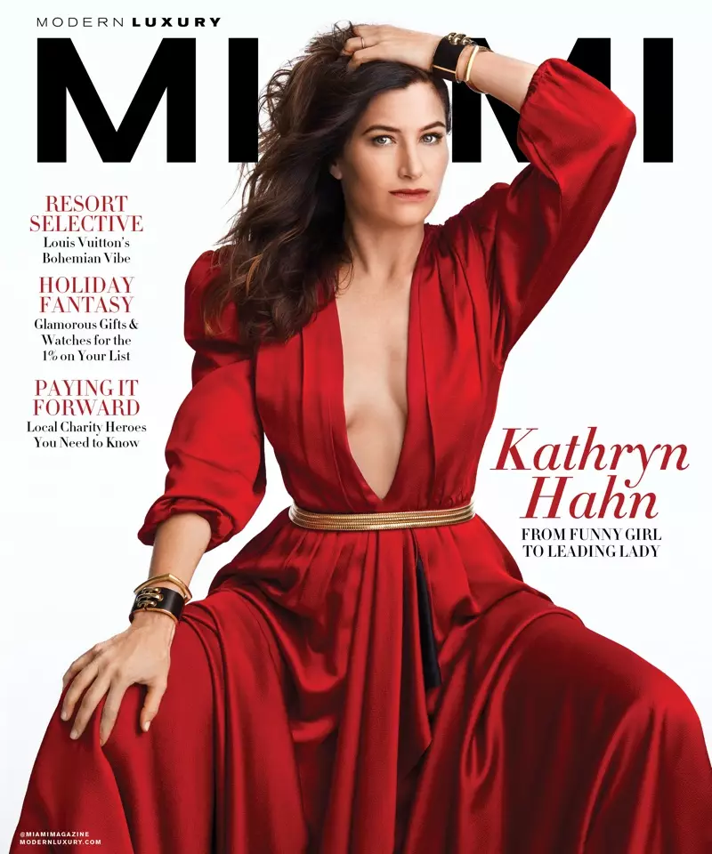 Kathryn Hahn លើក្របបទប្រណិតទំនើប Miami ខែវិច្ឆិកា ឆ្នាំ 2018