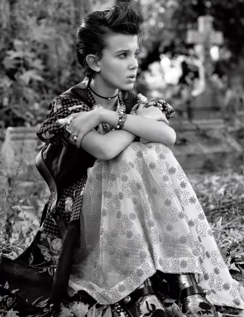 'Stranger Things'-ster Millie Bobby Brown poseert voor Interview Magazine