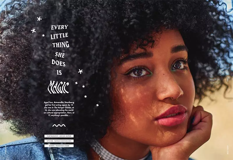 Amandla Stenberg luce pensativa en el número de primavera-verano de ASOS Magazine