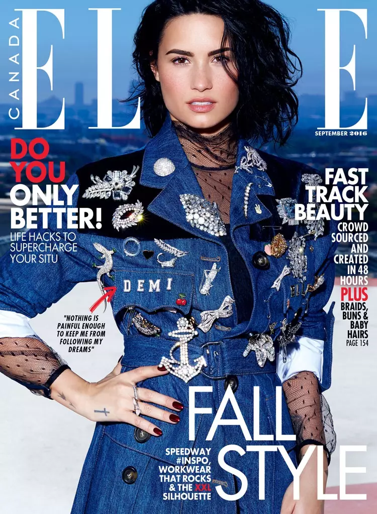 Demi Lovato 在 ELLE Canada 2016 年 9 月封面上