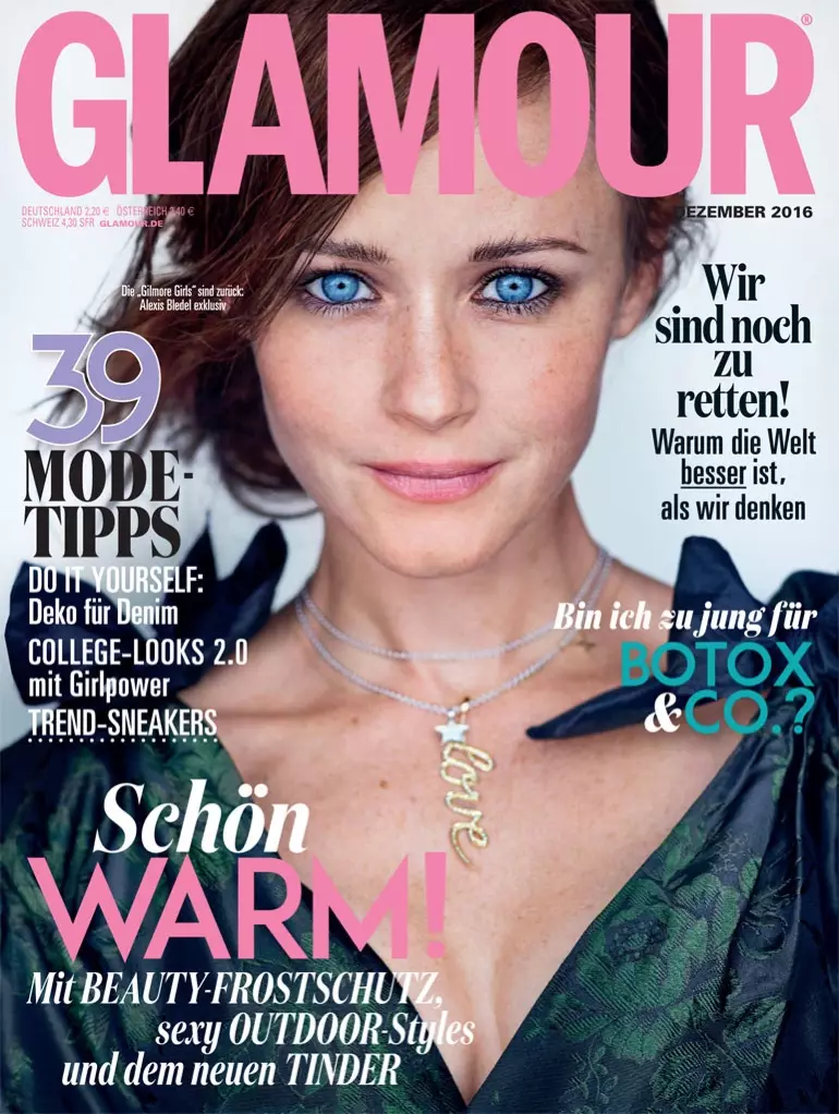 Alexis Bledel di Muka Depan Glamour Germany Disember 2016