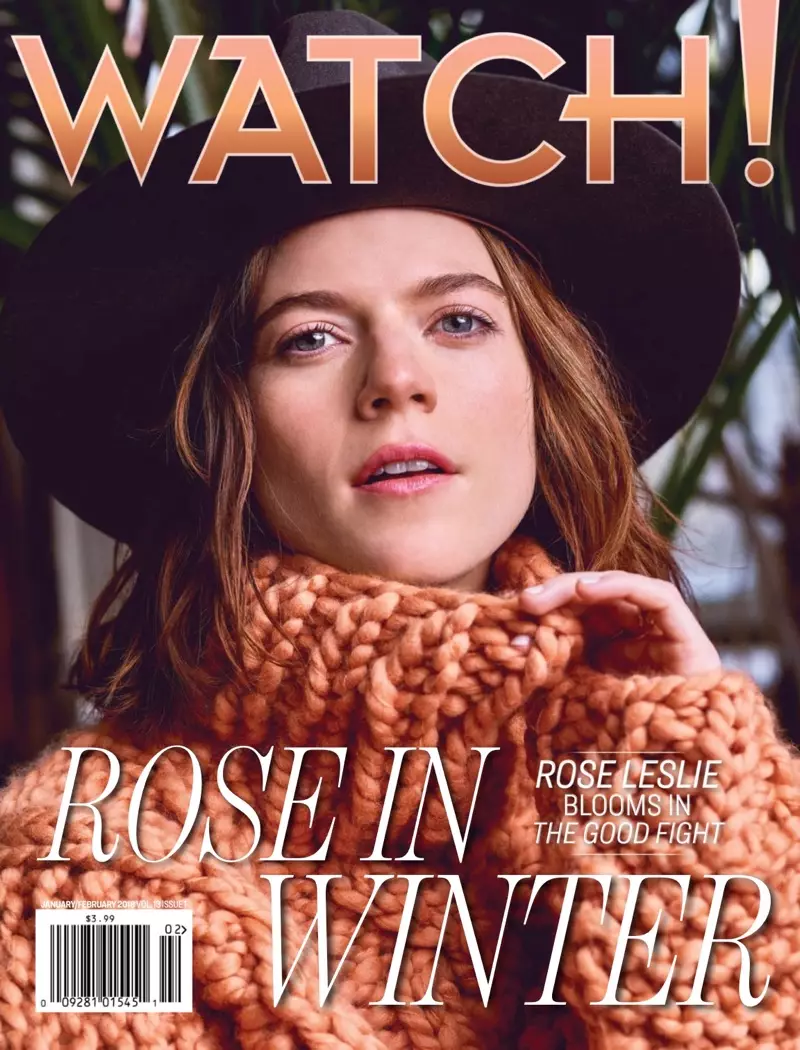 Rose Leslie na Watch! Naslovnica časopisa januar-februar 2018