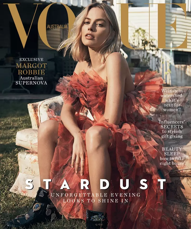 Margot Robbie en Vogue Aŭstralio Decembro 2017 Kovrilo