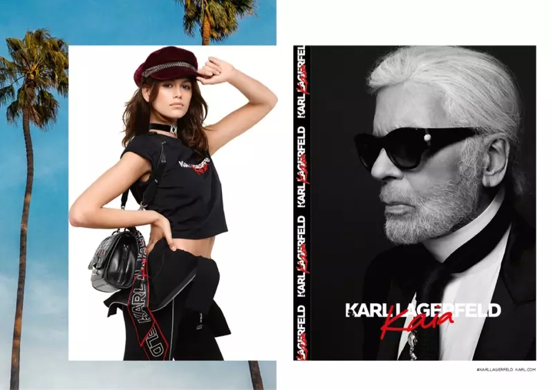 Kaia Gerber hnub qub hauv Karl Lagerfeld x Kaia Gerber phiaj los nqis tes