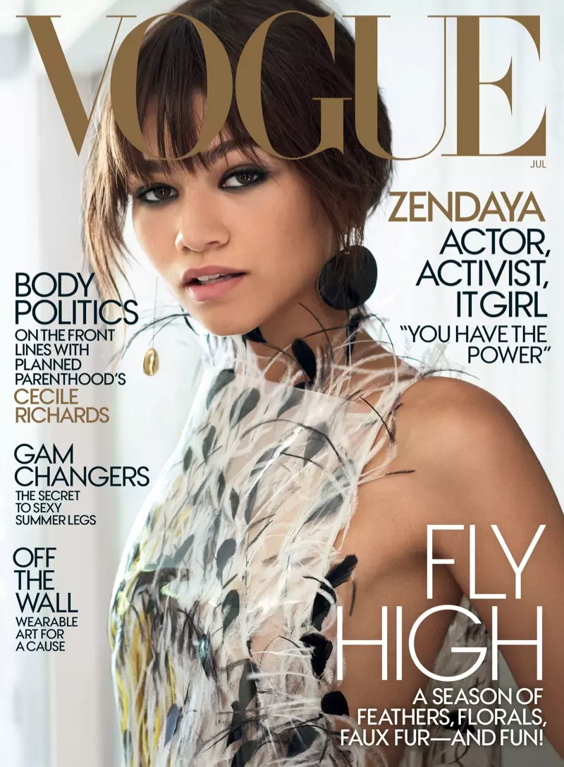 Zendaya on Vogue Magazine Juli 2017 panutup