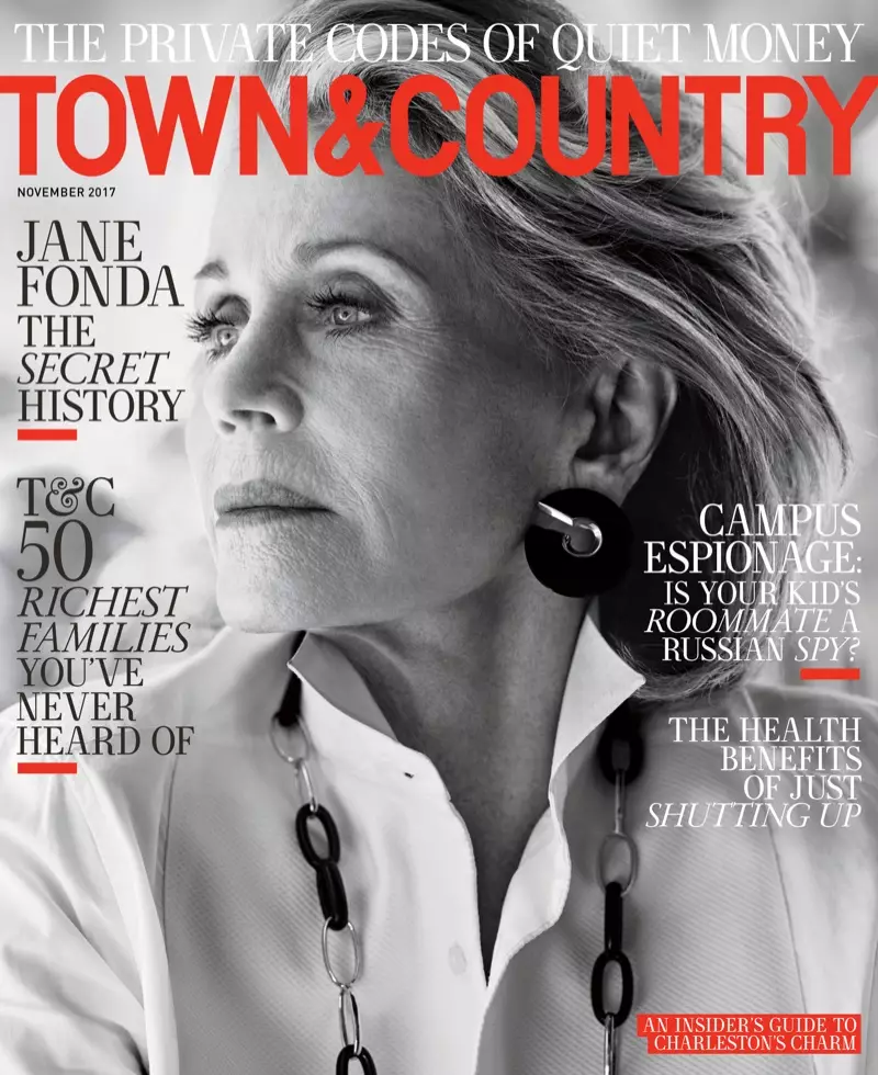 Jane Fonda ar glawr Town & Country Tachwedd 2017