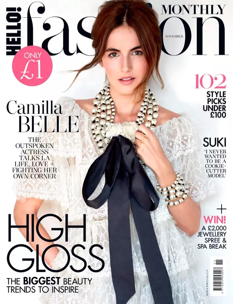 Camilla Belle op Hello! Mode November 2016 Voorblad