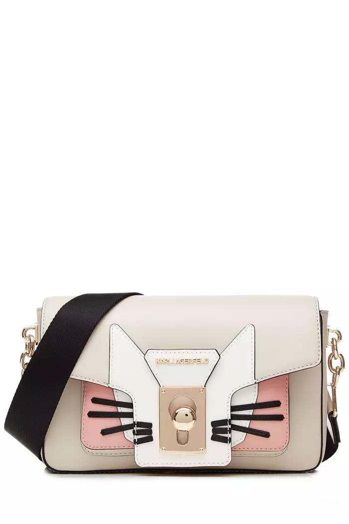 Karl Robot Choupette Lagerfeld Leather Shoulder Bag