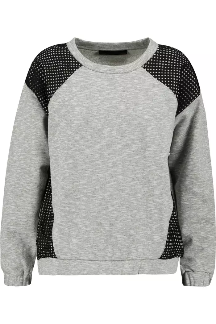 Karl Lagerfeld Mesh Paneled Cotton Sweater