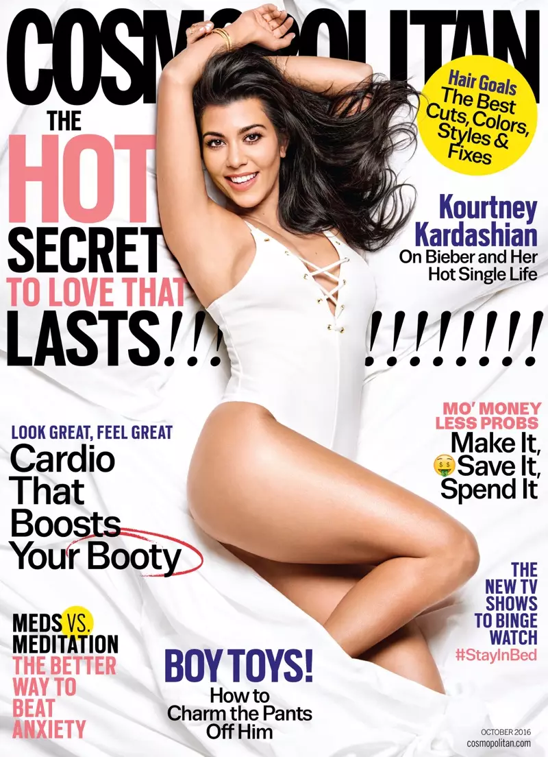 Kourtney Kardashian deckt d'Oktober 2016 Ausgab vu Cosmopolitan.