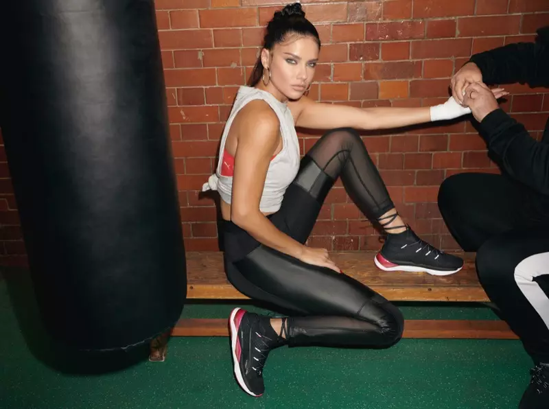 Заемайки поза, Адриана Лима води кампанията на PUMA x Adriana Lima