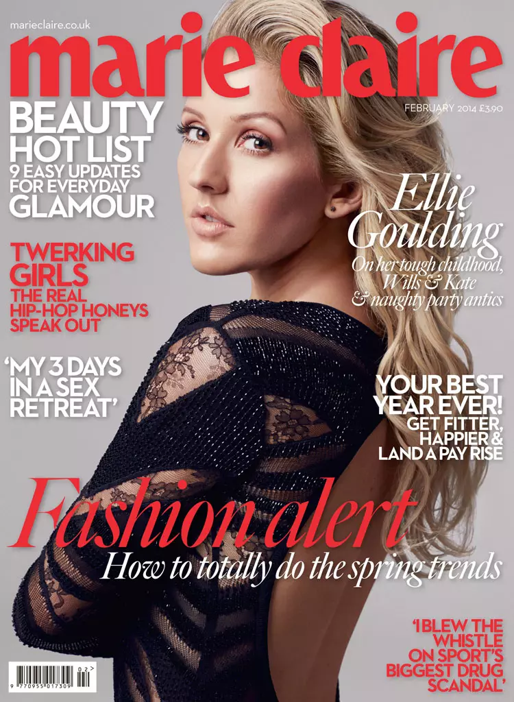 Ellie Goulding poseert voor David Roemer in Marie Claire UK februari 2014