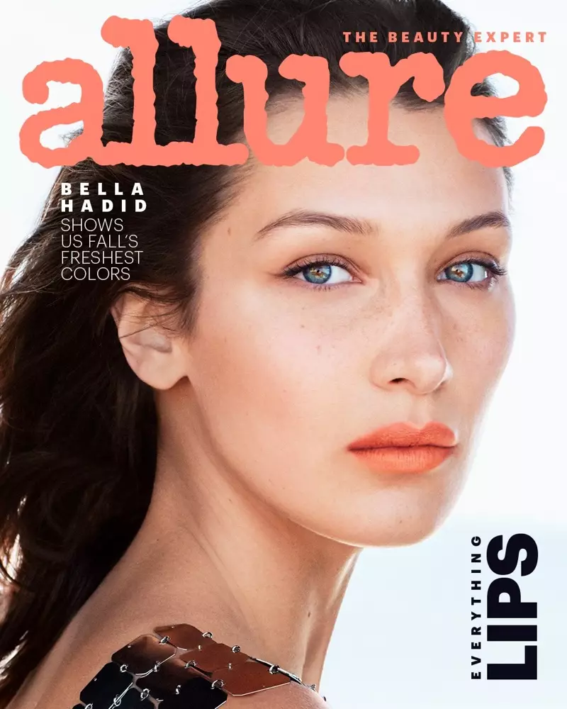 เบลล่า ฮาดิด | Allure | 2018 ปก | ถ่ายแบบลิปสติก