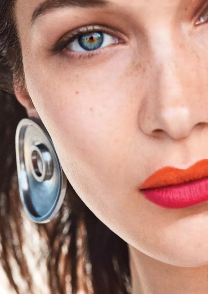 Bella Hadid Models Bold Lipstick Looks in Allure