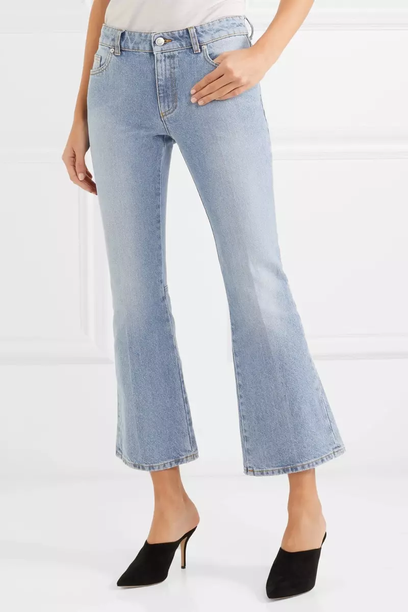 Alexander McQueen Cropped Mid-Rise Flared Jeans $765