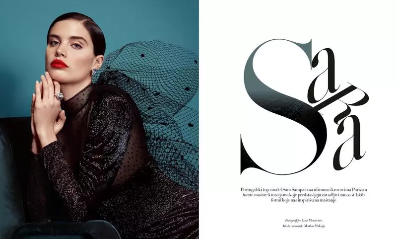 Sara Sampaio verbluft in haute couture voor Harper's Bazaar Servië