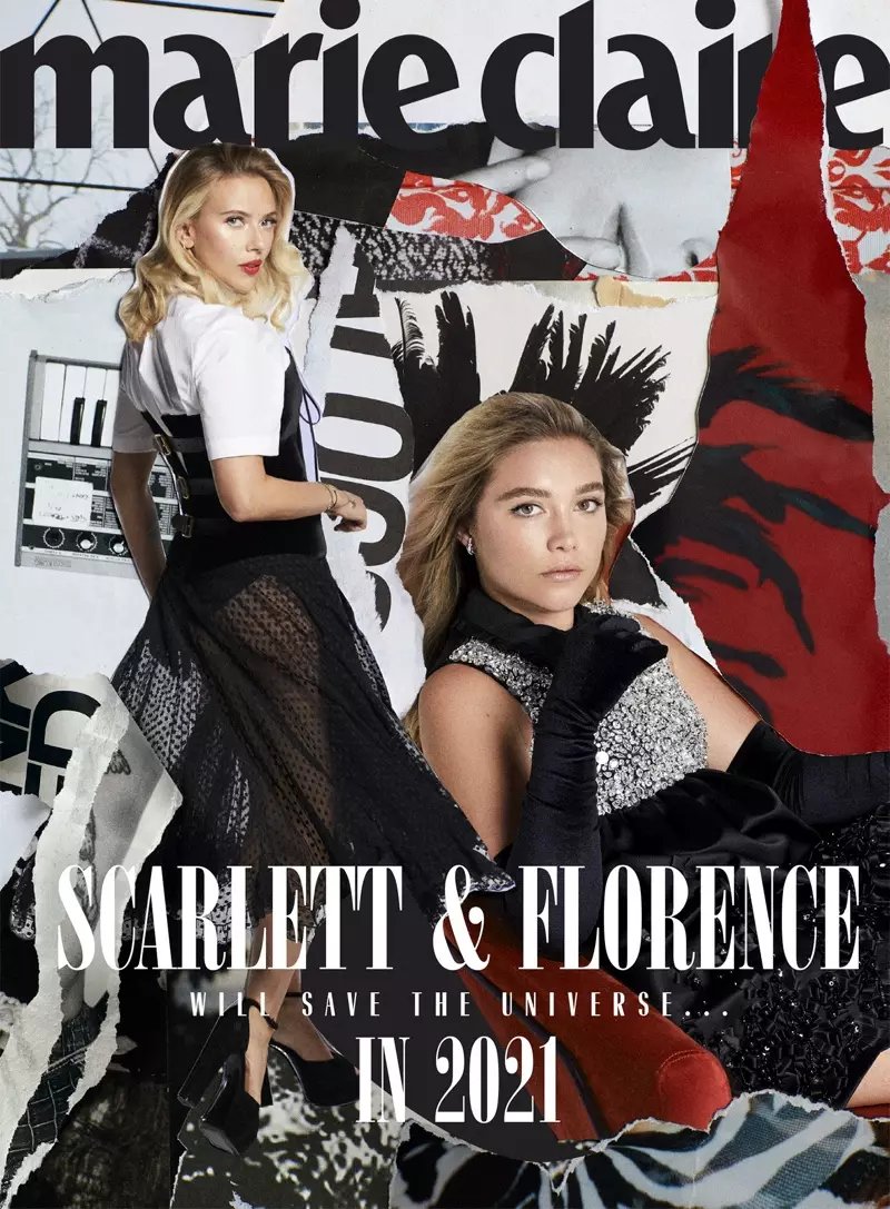 Scarlett Johansson, Florence Pugh, Marie Claire, sesión de fotos de portada de EE. UU. 2020