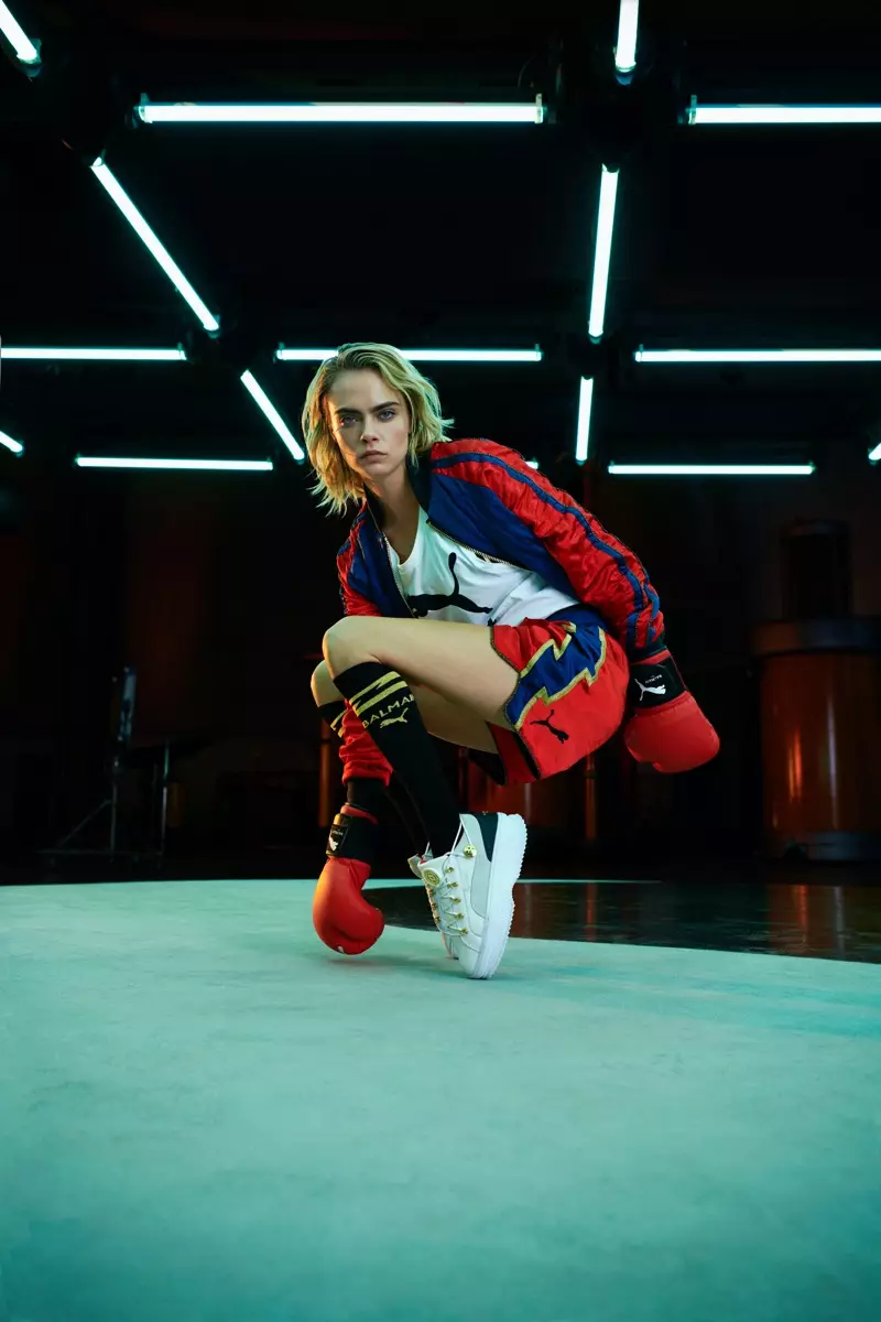 Cara Delevingne dans la campagne PUMA x Balmain