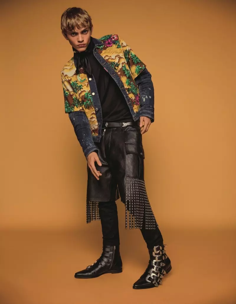 Gambar tina kampanye iklan spring 2018 DSquared2 sareng Jose Lucero