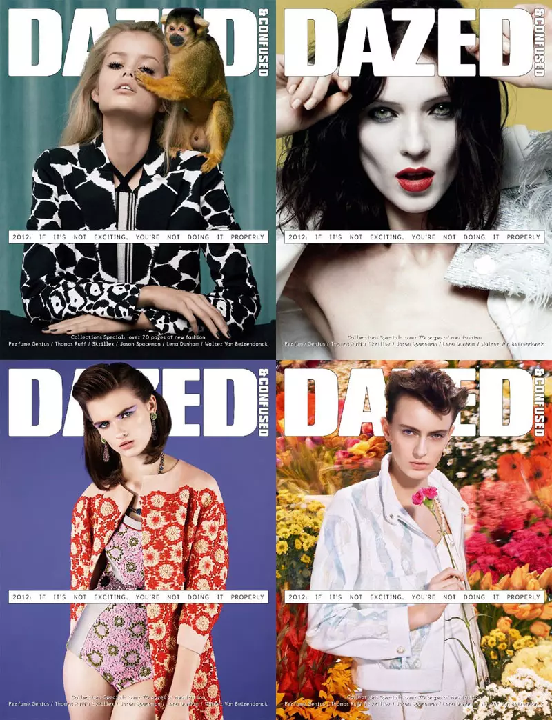 Kati Nescher、Frida Aasen、Erjona Ala 和 Lara Mullen 封面 Dazed & Confused 2012 年 3 月