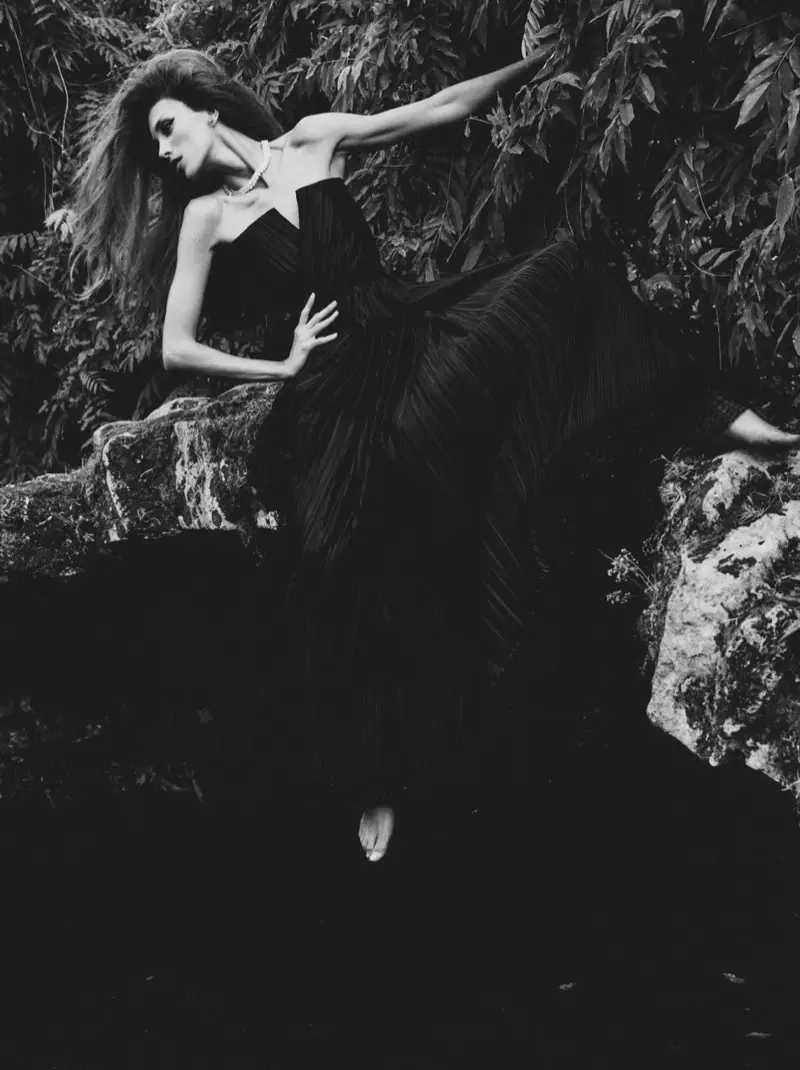 Anja Rubik Stuns Outdoors in Haute Couture Looks for Vogue Paris